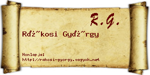 Rákosi György névjegykártya