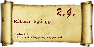 Rákosi György névjegykártya