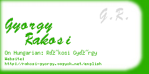 gyorgy rakosi business card